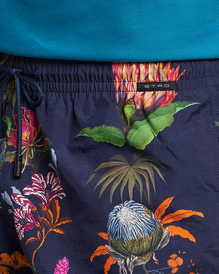 Men | Swimwear | Etro | Floreale Printed Swim Trunks Navy