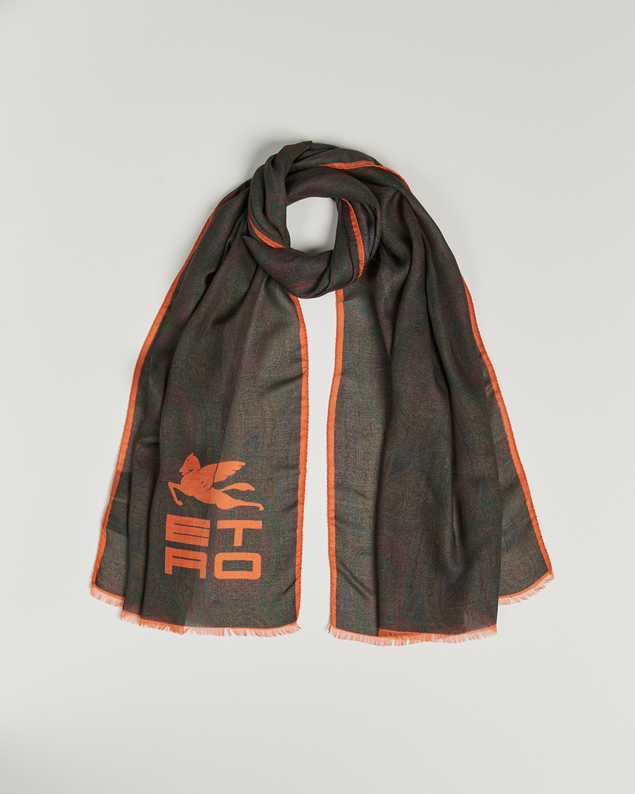 Men | Etro Shaal Nur Cashmere Blend Paisley Scarf Dark Brown | Etro | Shaal Nur Cashmere Blend Paisley Scarf Dark Brown