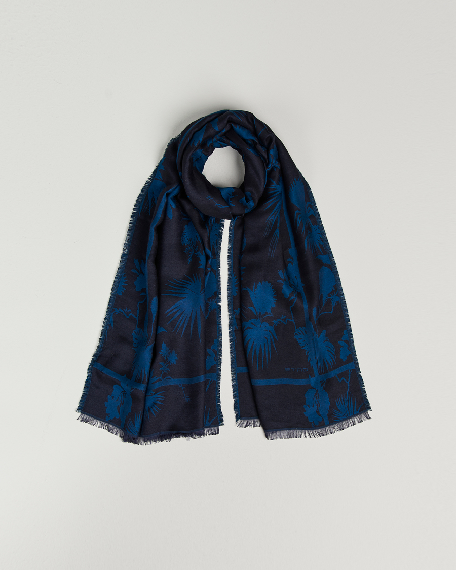 Men | Etro Jacquard Floreale Scarf Navy | Etro | Jacquard Floreale Scarf Navy