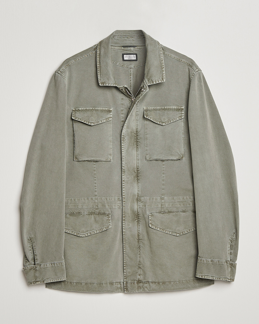Men | Coats & Jackets | Brunello Cucinelli | Cotton Field Jacket Olive