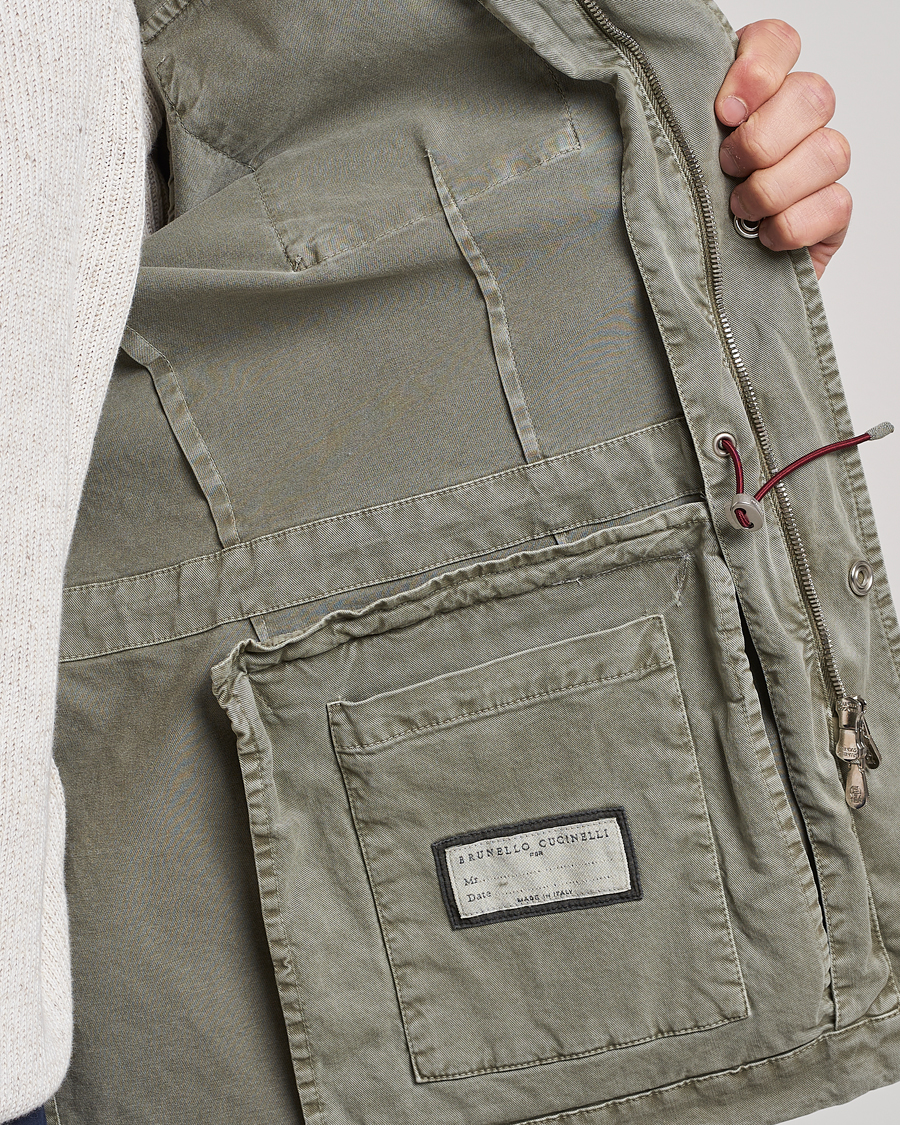 Men | Coats & Jackets | Brunello Cucinelli | Cotton Field Jacket Olive