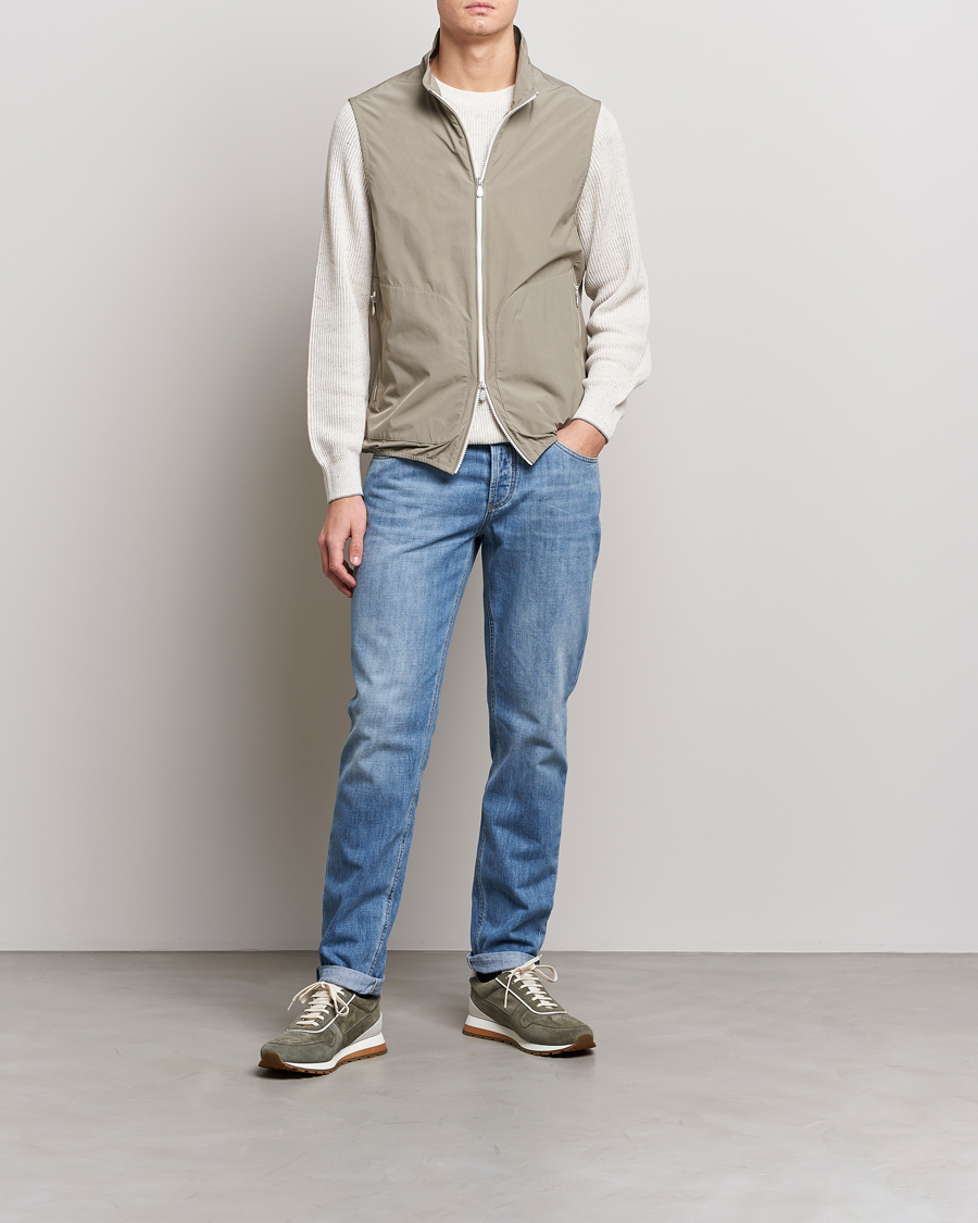 Men | Gilets | Brunello Cucinelli | Lightweight Nylon Gilet Olive