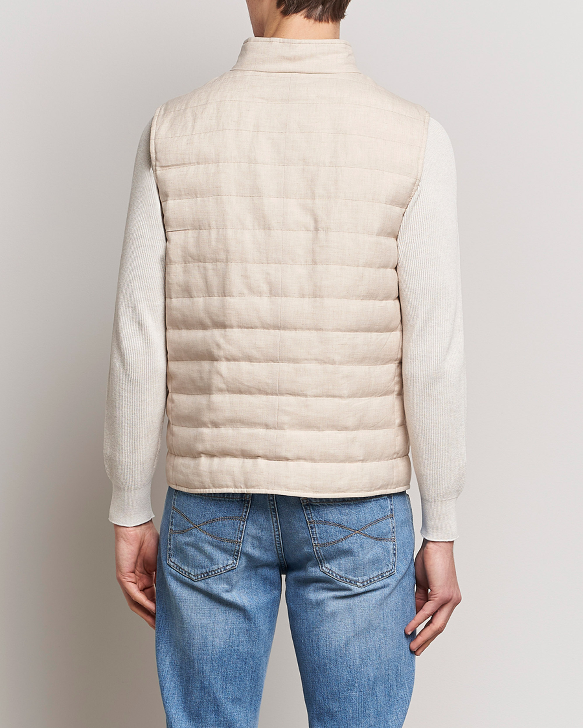 Men | Gilets | Brunello Cucinelli | Cotton/Linen Gilet Light Beige