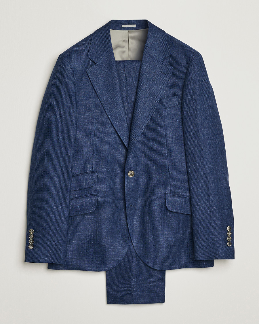 Men | Suits | Brunello Cucinelli | Linen/Silk Suit Royal Blue