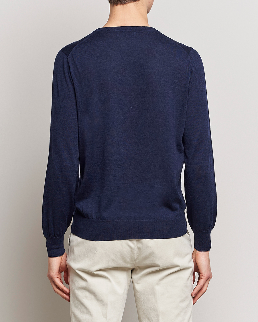 Brunello Cucinelli Cashmere/Wool Crew Neck Sweater Navy at