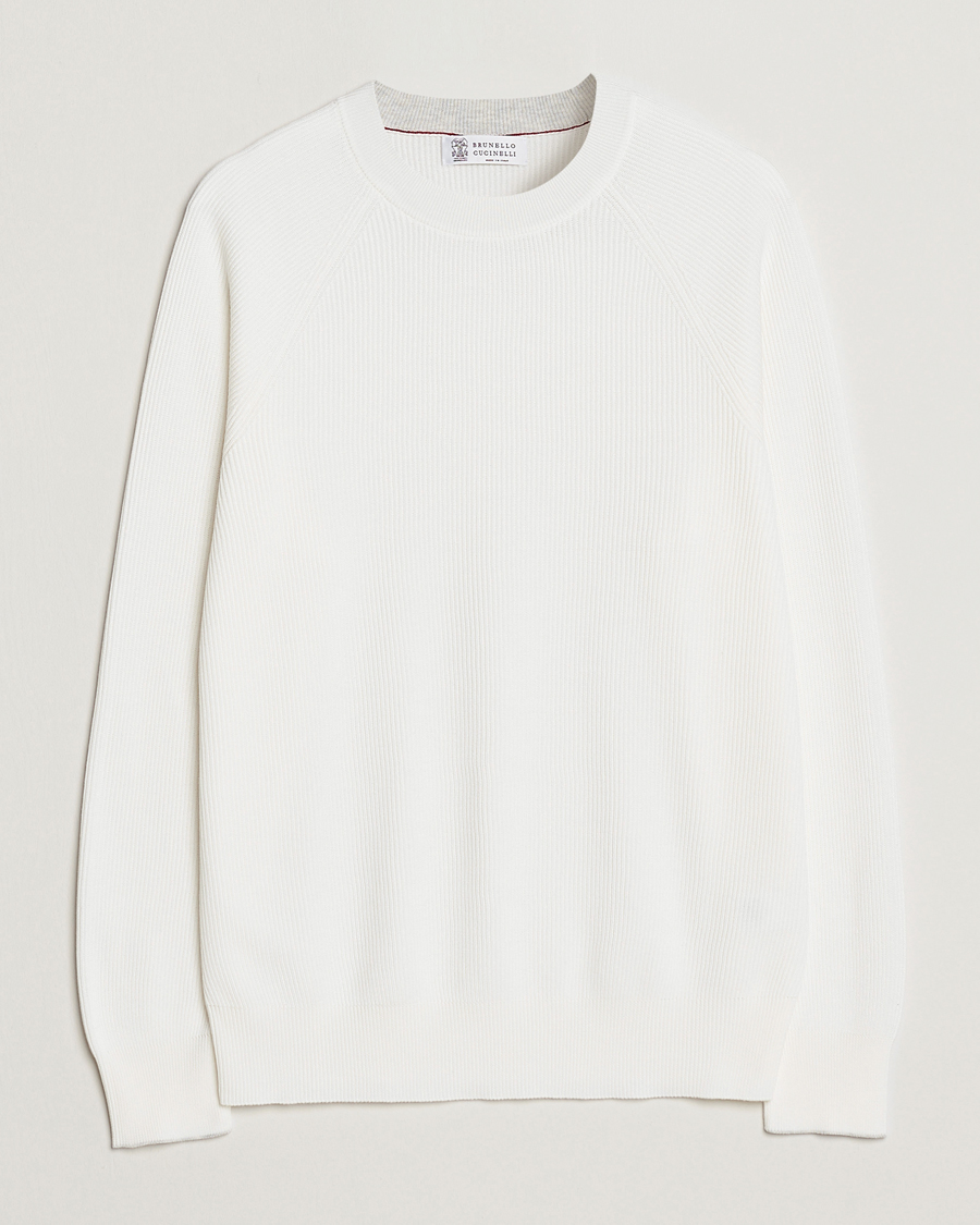Men | Sweaters & Knitwear | Brunello Cucinelli | Rib Stitch Crew Neck Sweater Panama
