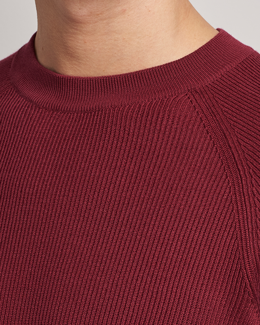 Men | Sweaters & Knitwear | Brunello Cucinelli | Rib Stitch Crew Neck Sweater Burgundy