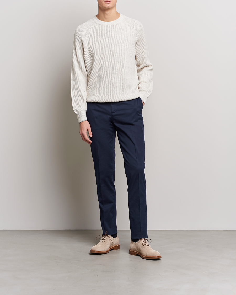 Men | Sweaters & Knitwear | Brunello Cucinelli | Chine Rib Sweater Light Beige