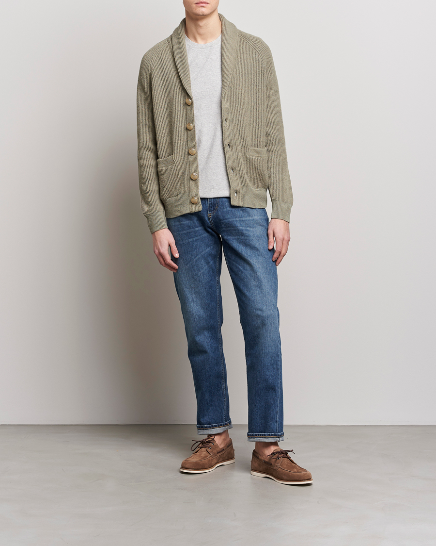 Men | Sweaters & Knitwear | Brunello Cucinelli | Heavy Rib Cardigan Olive