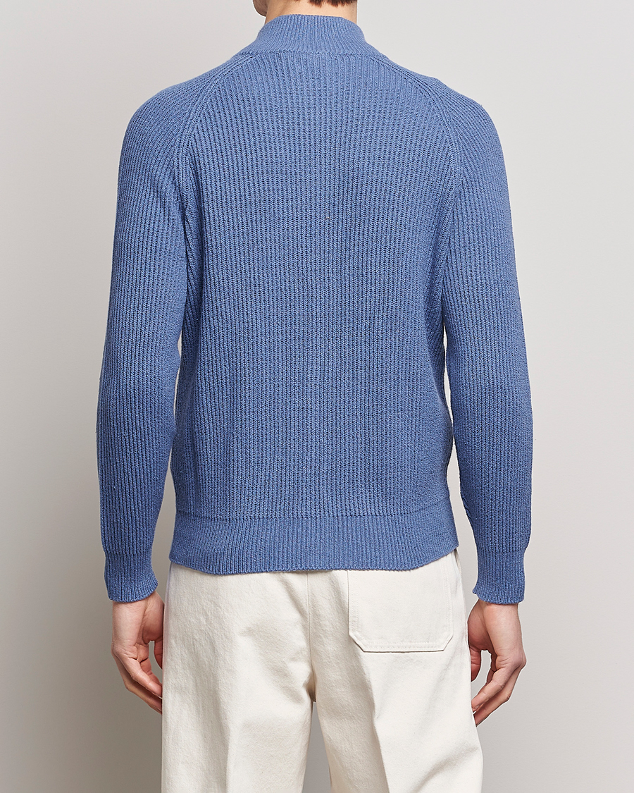 Men | Sweaters & Knitwear | Brunello Cucinelli | Heavy Zip Sweater Oxford Blue