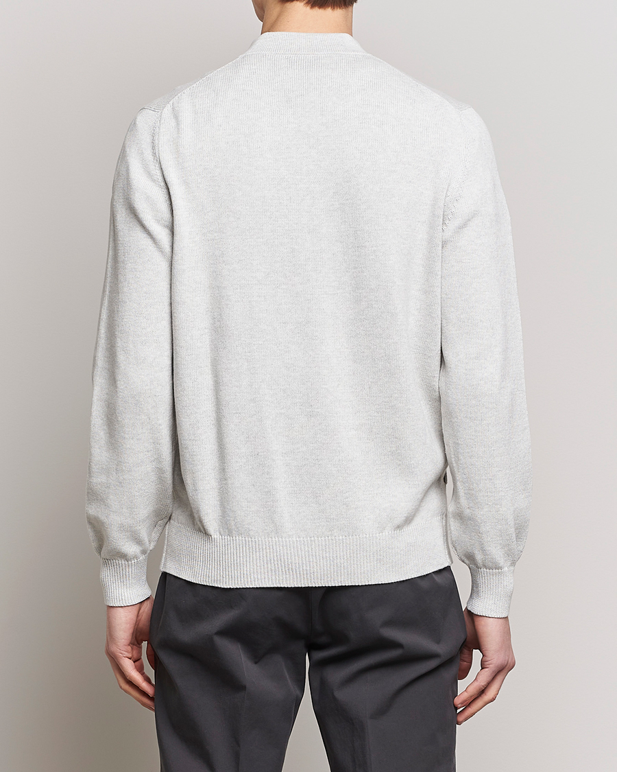 Men | Sweaters & Knitwear | Brunello Cucinelli | Knitted Zip Blouson Pearl Grey