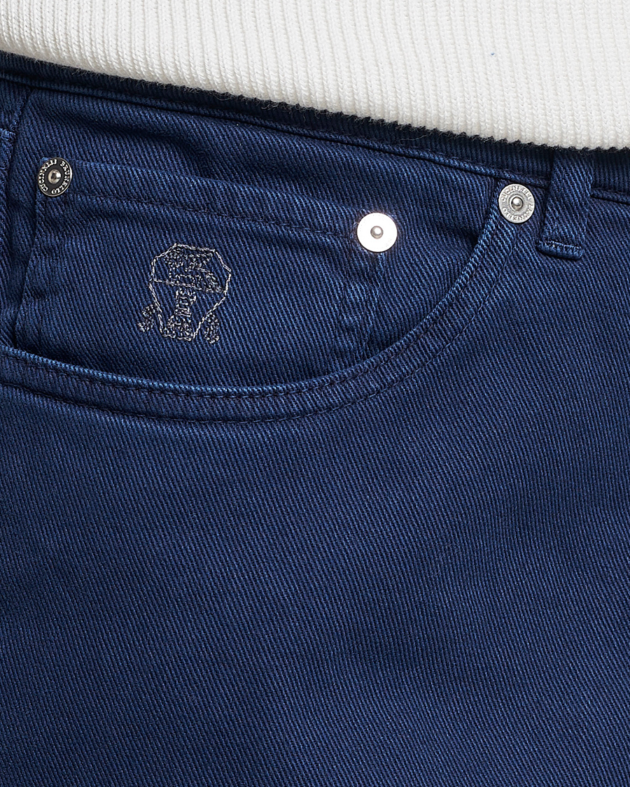 Men | Trousers | Brunello Cucinelli | Slim Fit 5-Pocket Pants Dark Blue