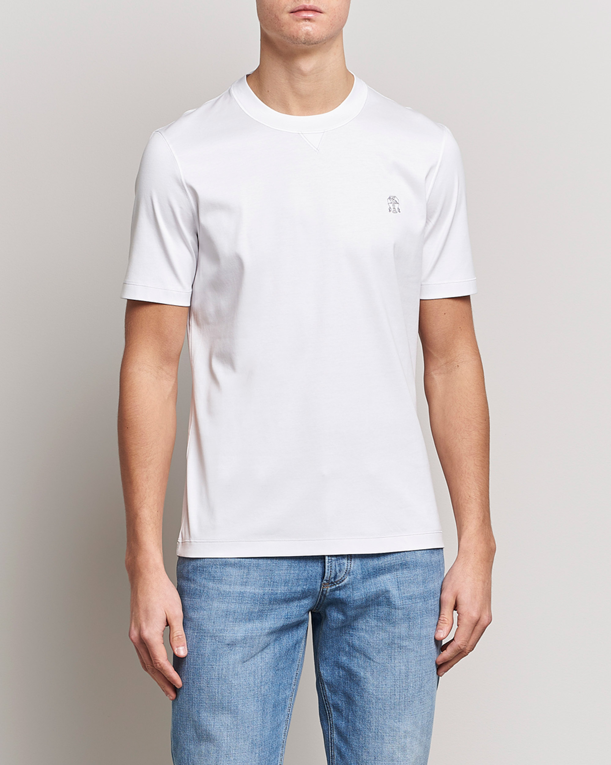 Men | White t-shirts | Brunello Cucinelli | Short Sleeve Logo T-shirt White