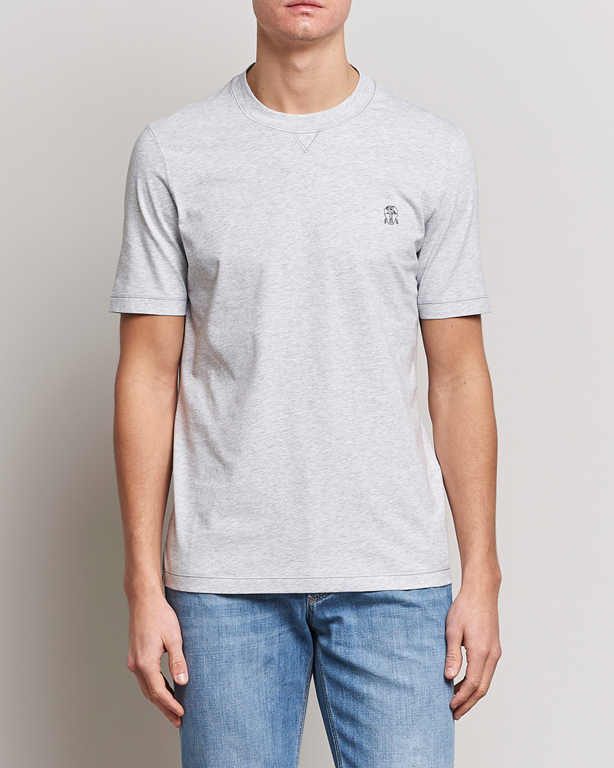 Men |  | Brunello Cucinelli | Short Sleeve Logo T-shirt Light Grey