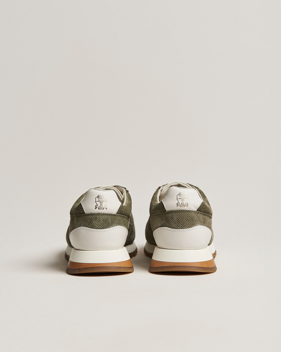 Men | Brunello Cucinelli Perforated Running Sneakers Olive | Brunello Cucinelli | Perforated Running Sneakers Olive