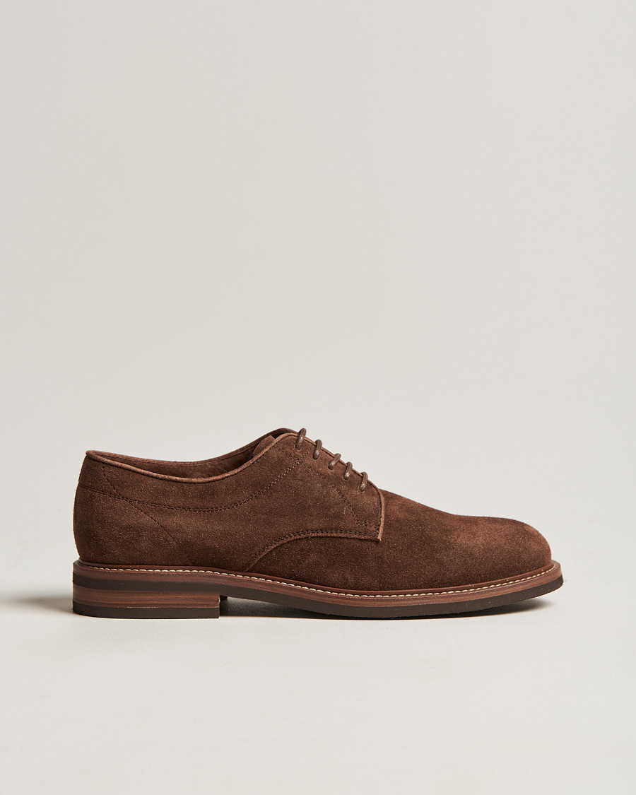 Men | Brunello Cucinelli Plain Toe Derby Dark Brown Suede | Brunello Cucinelli | Plain Toe Derby Dark Brown Suede