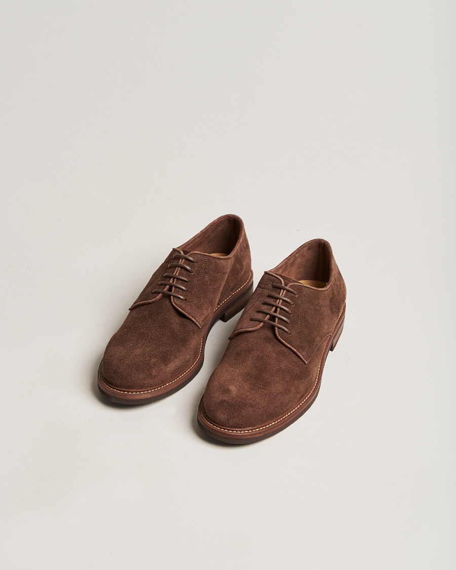 Men | Derby Shoes | Brunello Cucinelli | Plain Toe Derby Dark Brown Suede