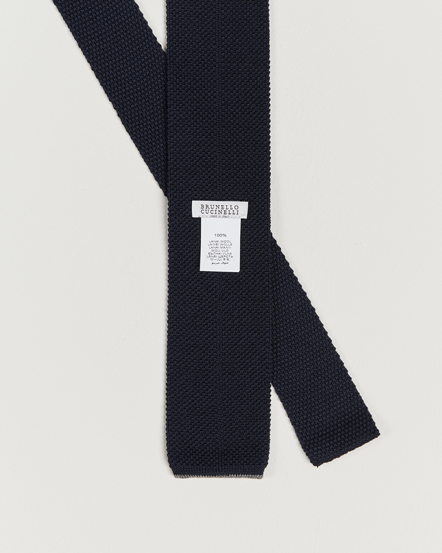 Men | Brunello Cucinelli Knitted Tie Navy | Brunello Cucinelli | Knitted Tie Navy