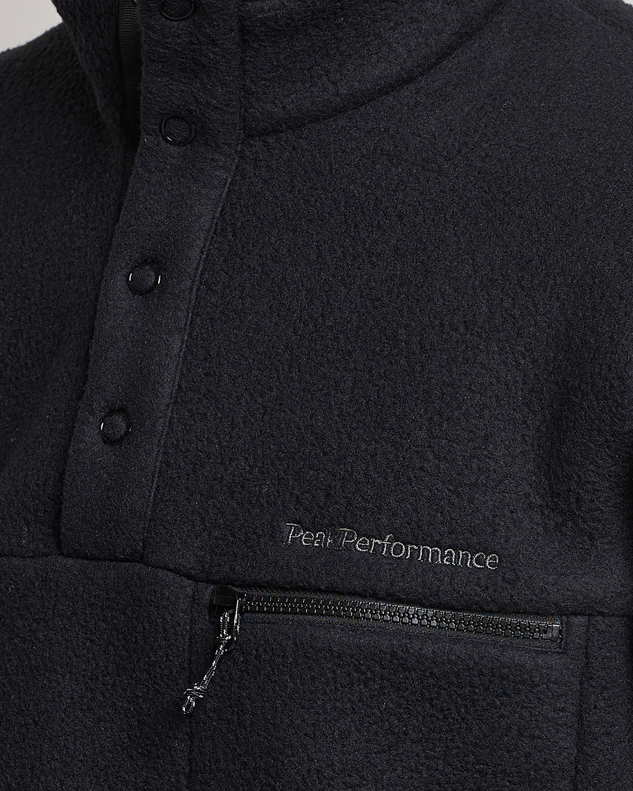 Men | Sweaters & Knitwear | Peak Performance | Fleece Snap Sweater Black