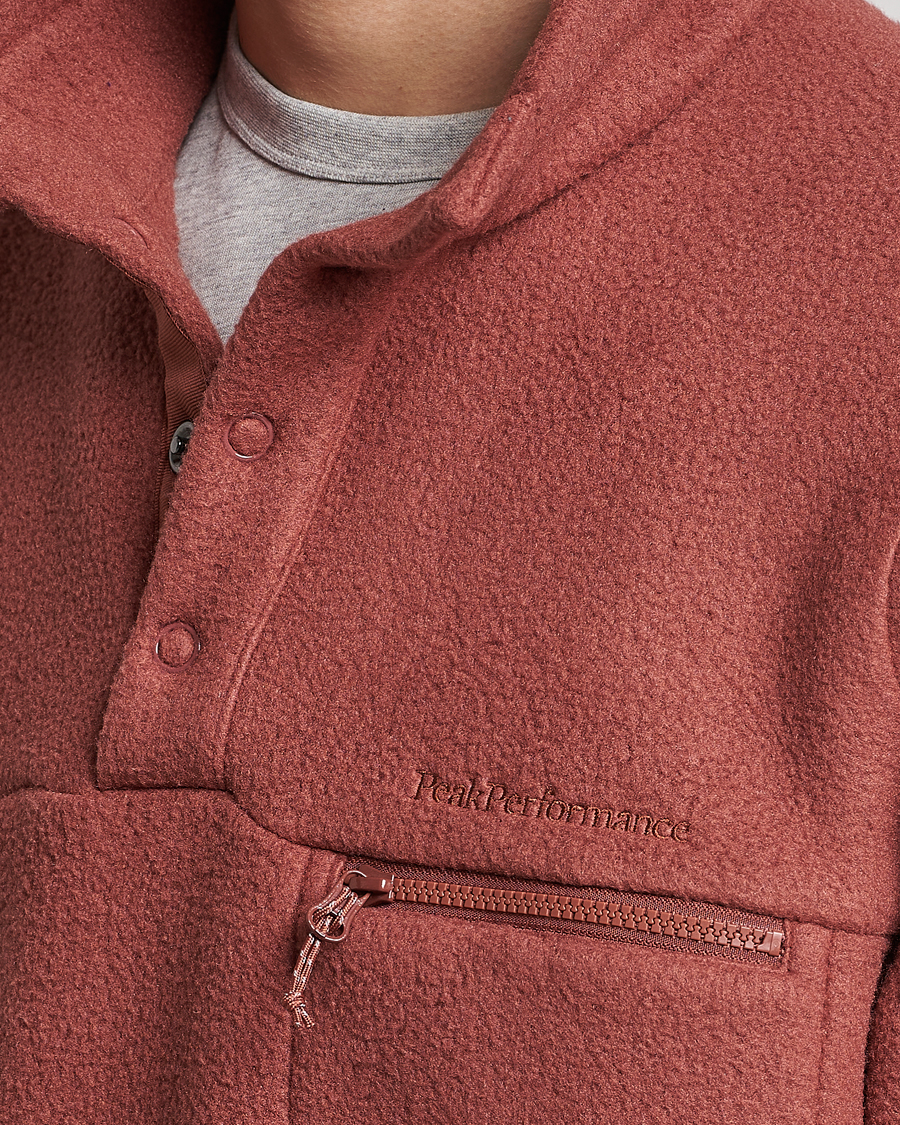 Men | Sweaters & Knitwear | Peak Performance | Fleece Snap Sweater Classic Clay