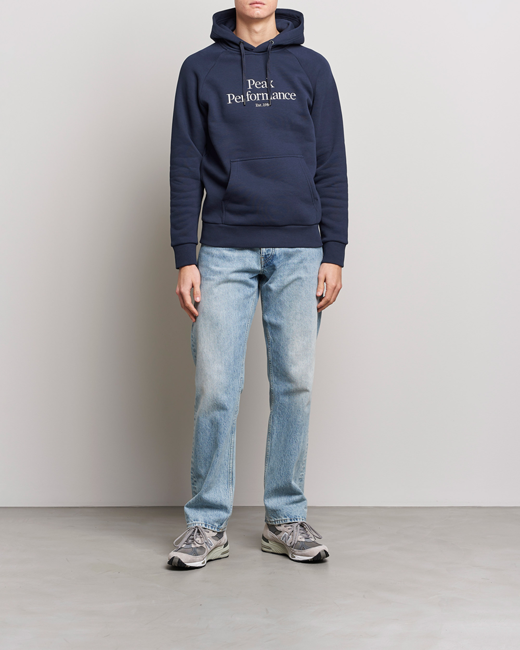 Men | Sweaters & Knitwear | Peak Performance | Original Logo Hoodie Blue Shadow