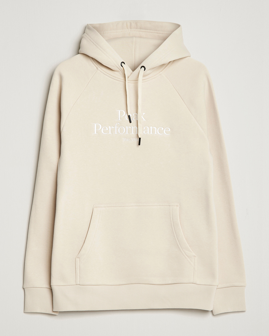 Men | Sweaters & Knitwear | Peak Performance | Original Logo Hoodie Sand Fog