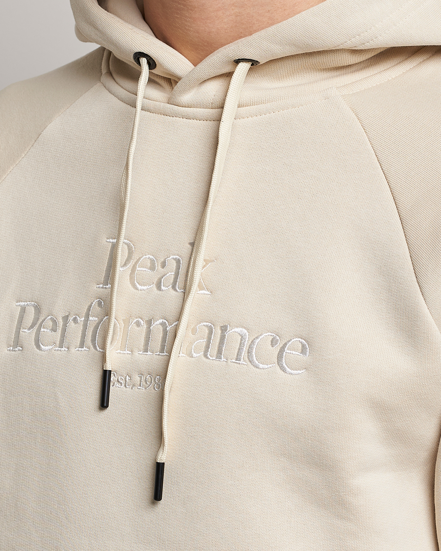 Men | Sweaters & Knitwear | Peak Performance | Original Logo Hoodie Sand Fog