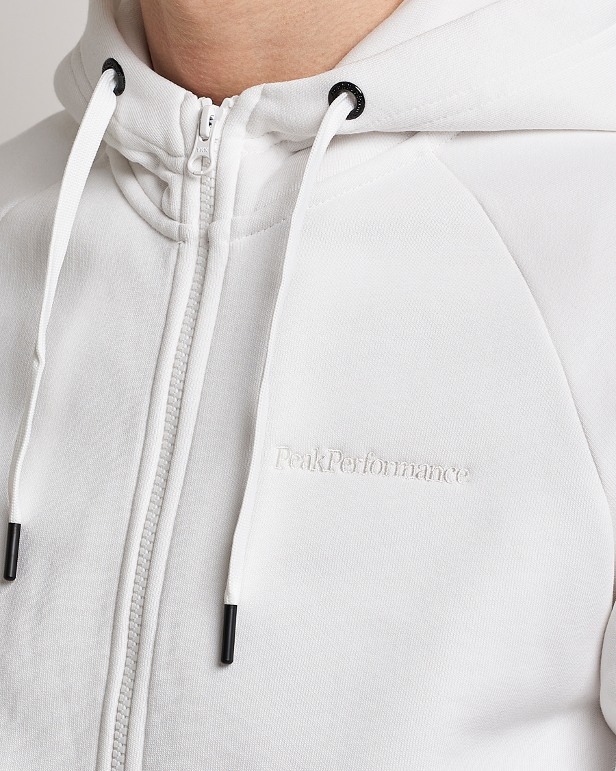 Men | Sweaters & Knitwear | Peak Performance | Original Small Logo Full Zip Off White