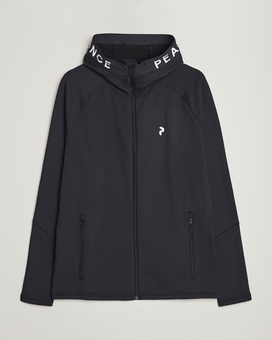 Men | Sweaters & Knitwear | Peak Performance | Rider Zip Hood Fleece Black