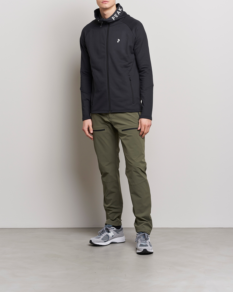 Men | Sweaters & Knitwear | Peak Performance | Rider Zip Hood Fleece Black