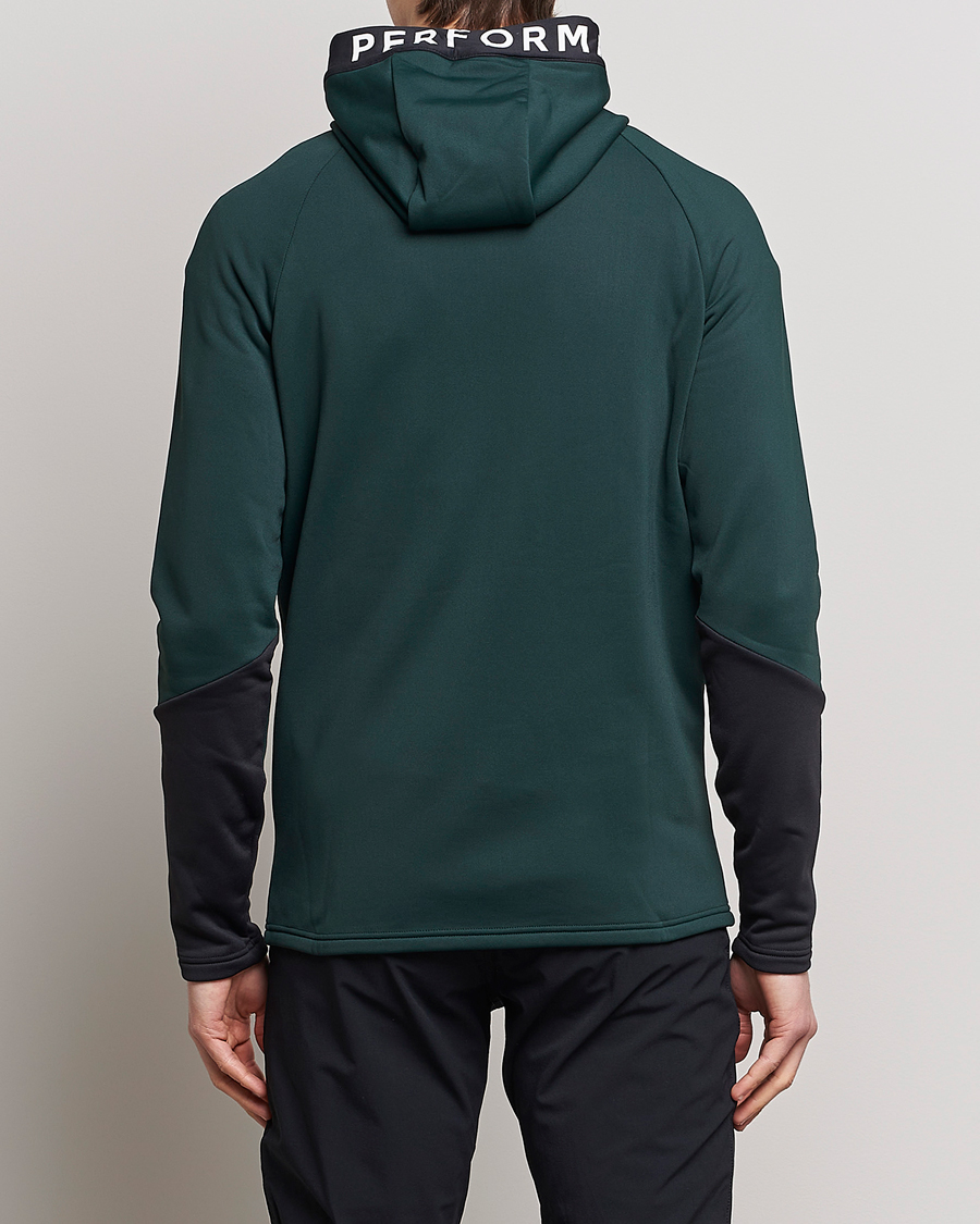 Men | Sweaters & Knitwear | Peak Performance | Rider Zip Hood Fleece Scarab Green/Black