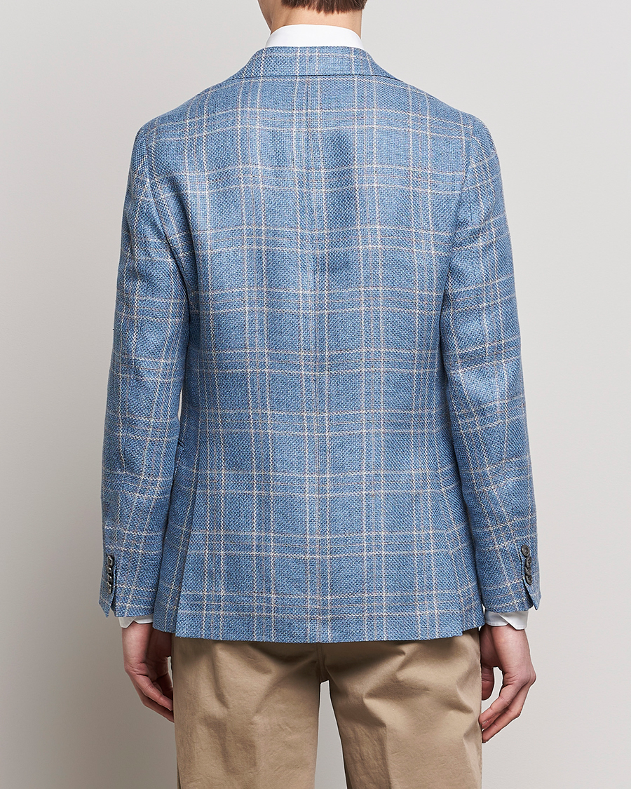 Men | Blazers | Oscar Jacobson | Fogerty Soft Cotton/Linen/Wool Blazer Light Blue