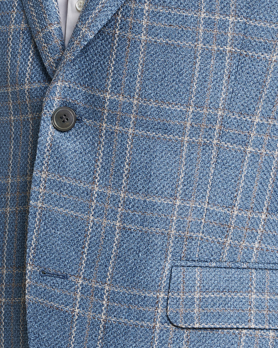 Men | Blazers | Oscar Jacobson | Fogerty Soft Cotton/Linen/Wool Blazer Light Blue