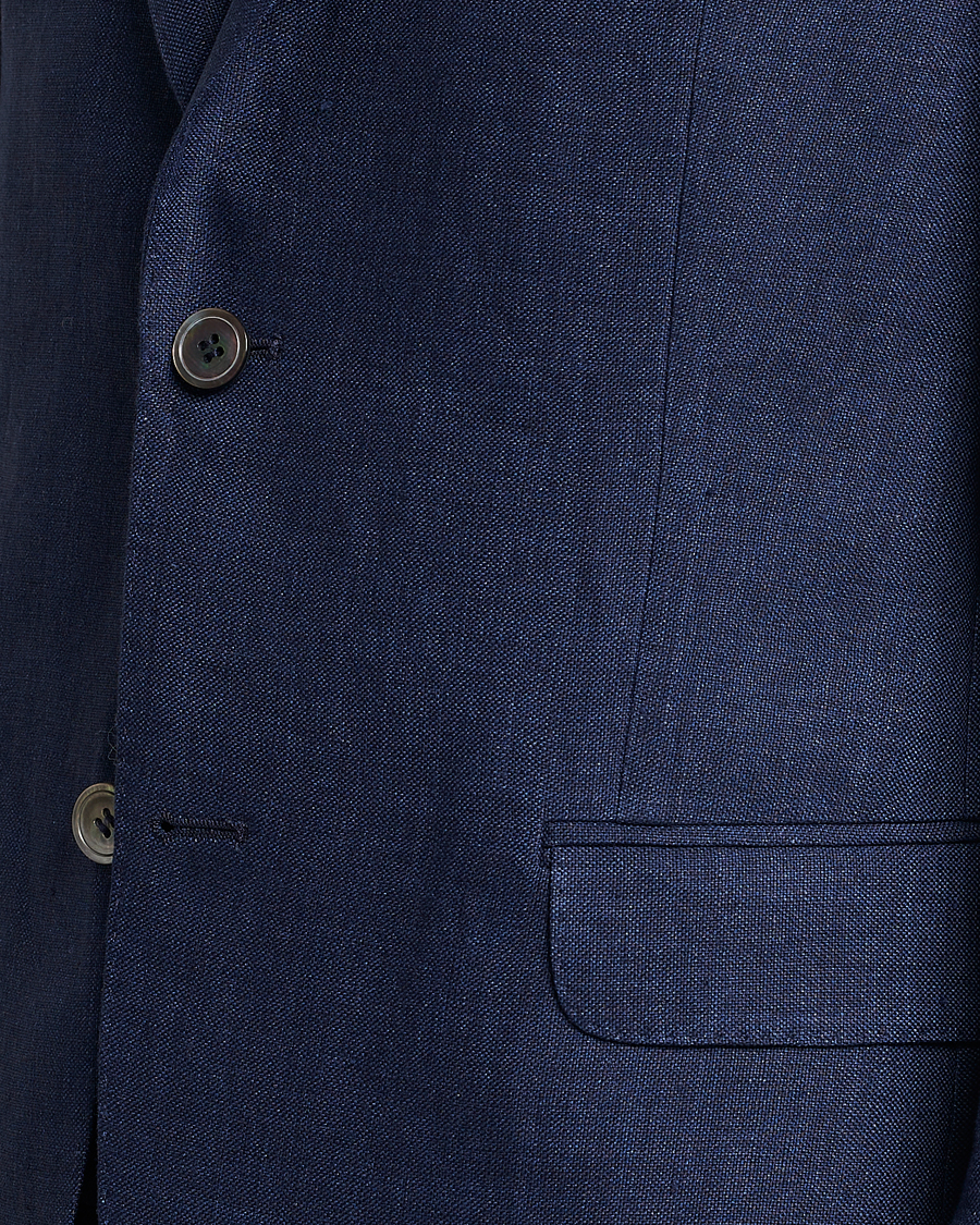 Men | Blazers | Oscar Jacobson | Ferry Soft Linen Blazer Navy