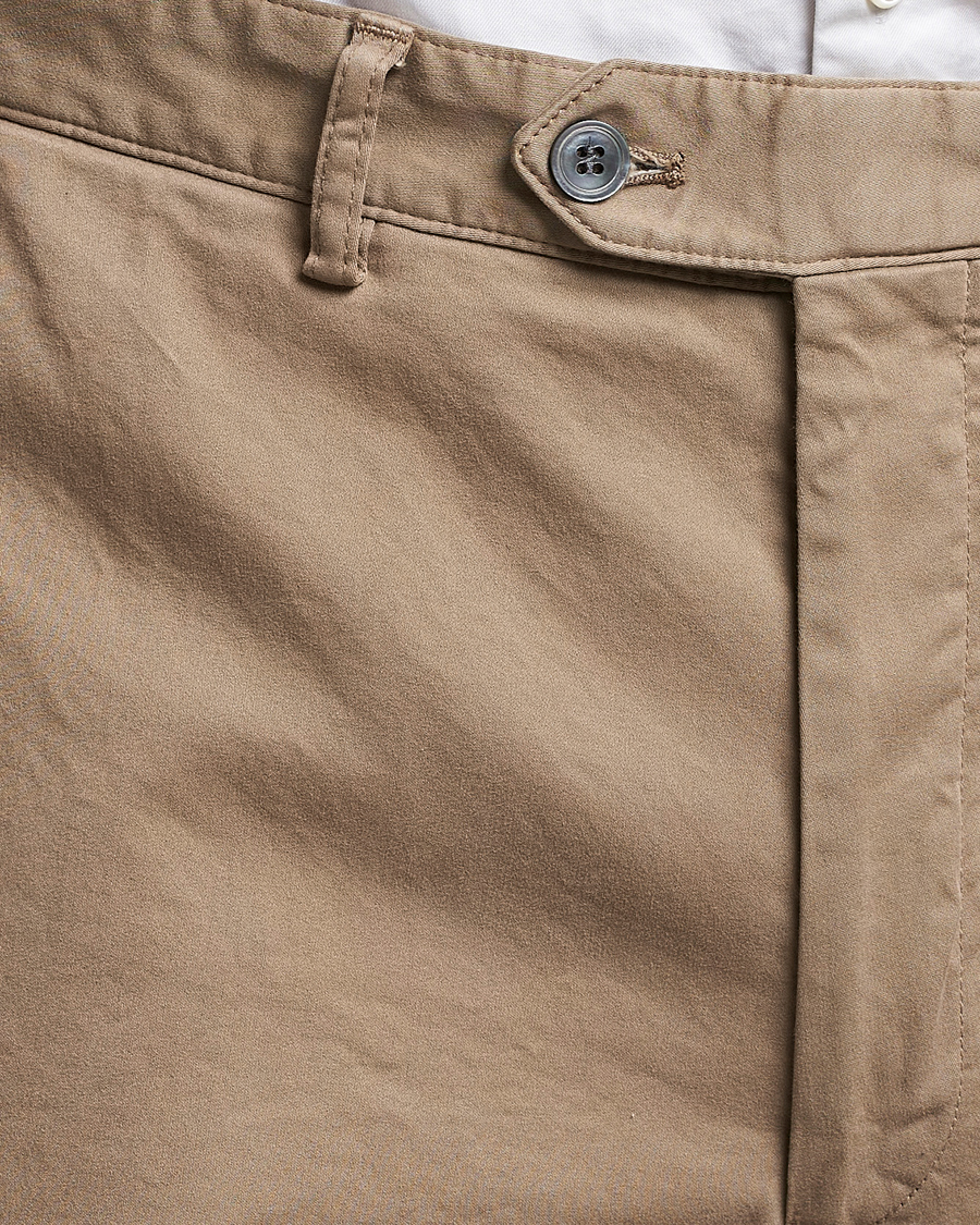 Men | Trousers | Oscar Jacobson | Tanker Pleat Cotton Trousers Beige