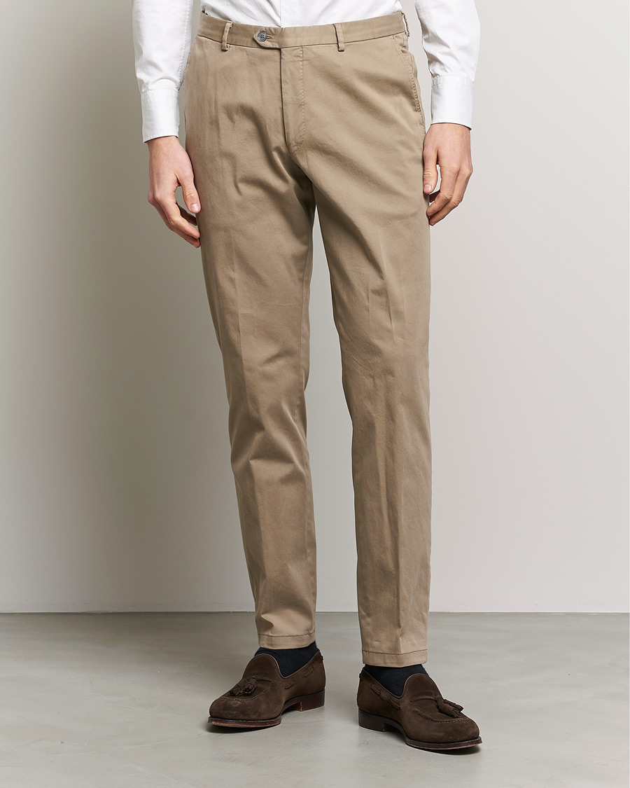 Men |  | Oscar Jacobson | Denz Cotton Trousers Beige