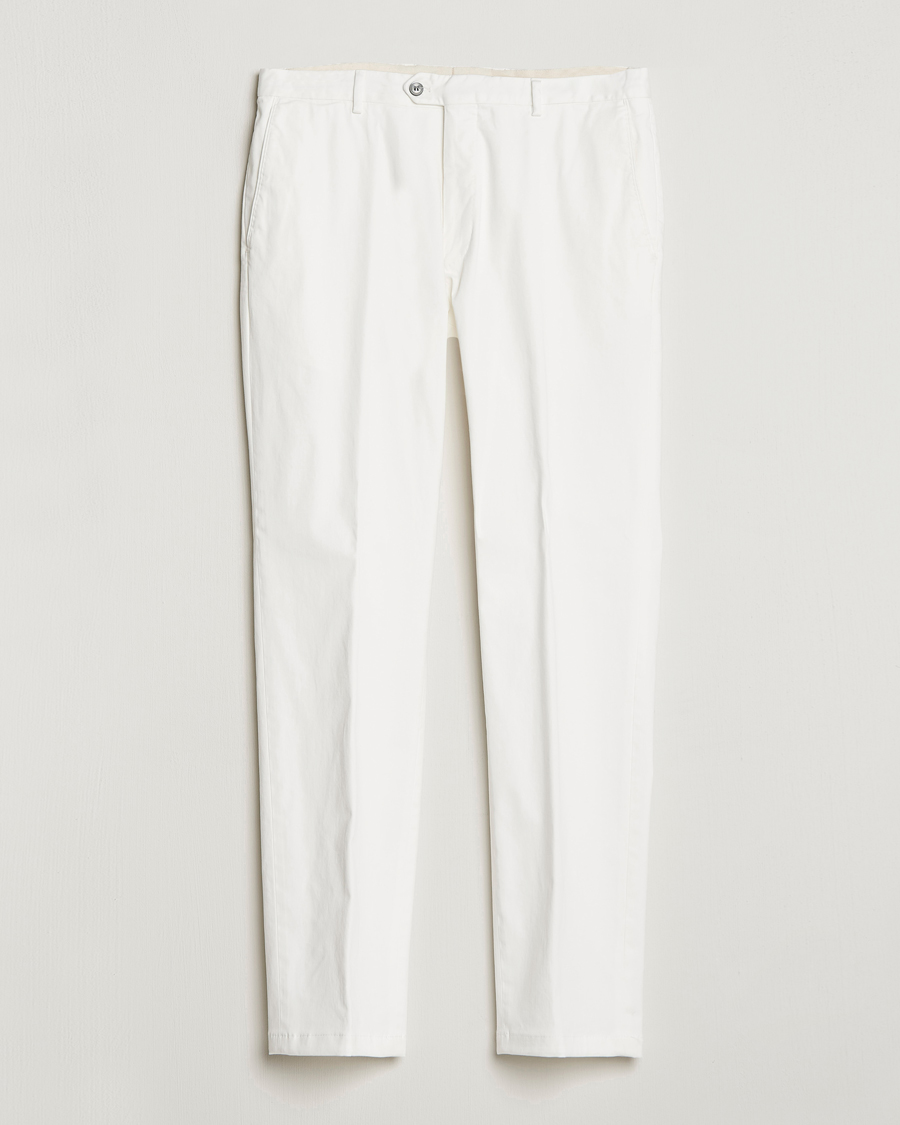 Men | Trousers | Oscar Jacobson | Denz Casual Cotton Trousers White