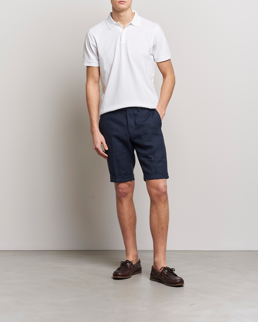 Men | Shorts | Oscar Jacobson | Declan Linen Shorts Navy