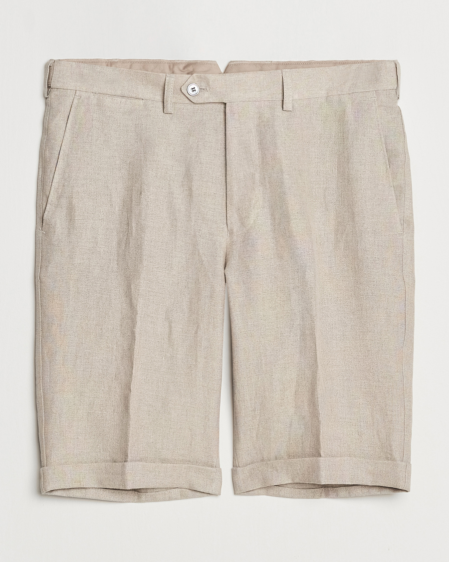 Men | Shorts | Oscar Jacobson | Declan Linen Shorts Beige