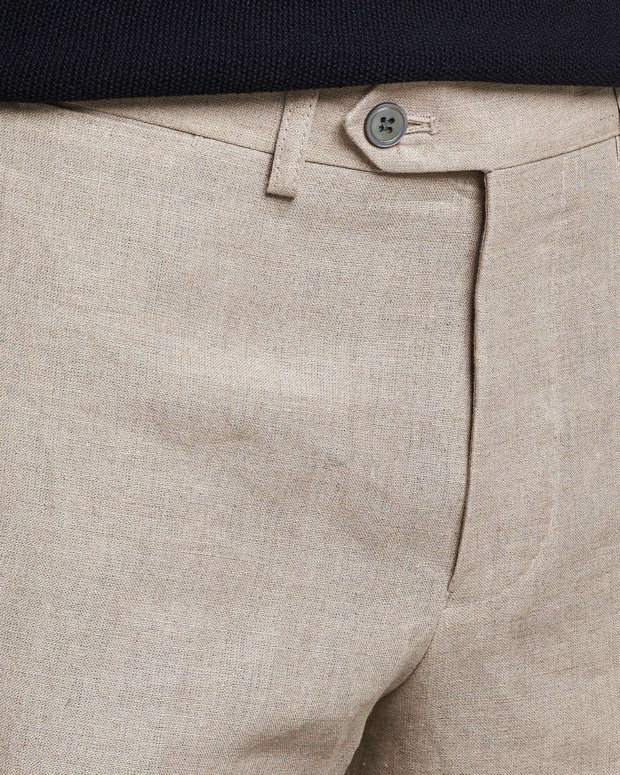 Men | Shorts | Oscar Jacobson | Declan Linen Shorts Beige