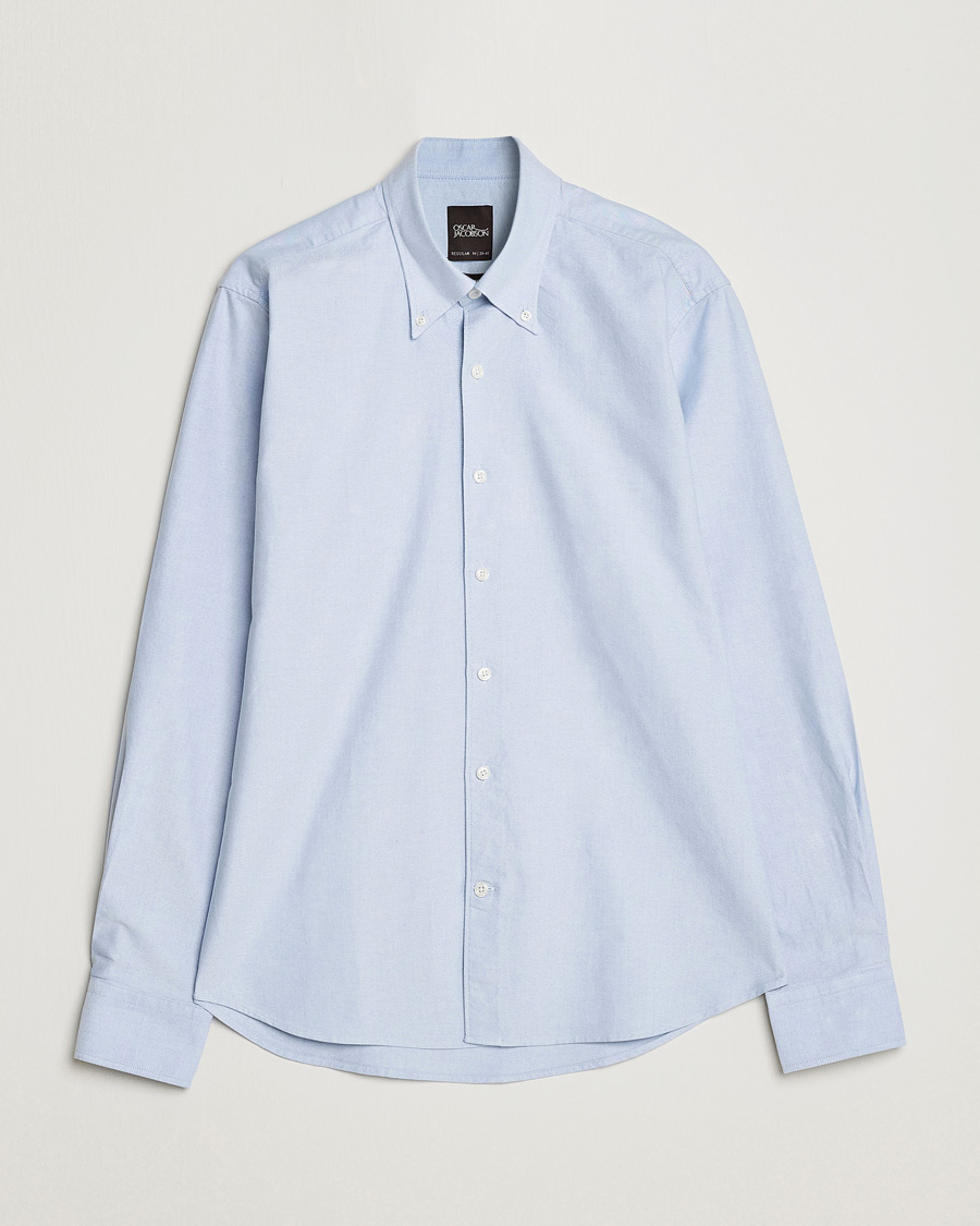 Men | Shirts | Oscar Jacobson | Regular Fit Button Down Oxford Shirt Light Blue