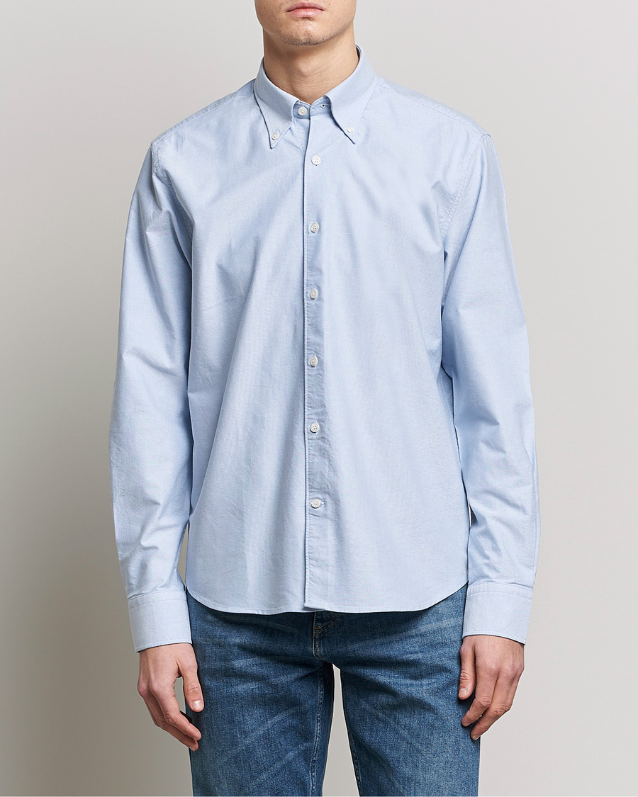Men | Oxford Shirts | Oscar Jacobson | Regular Fit Button Down Oxford Shirt Light Blue