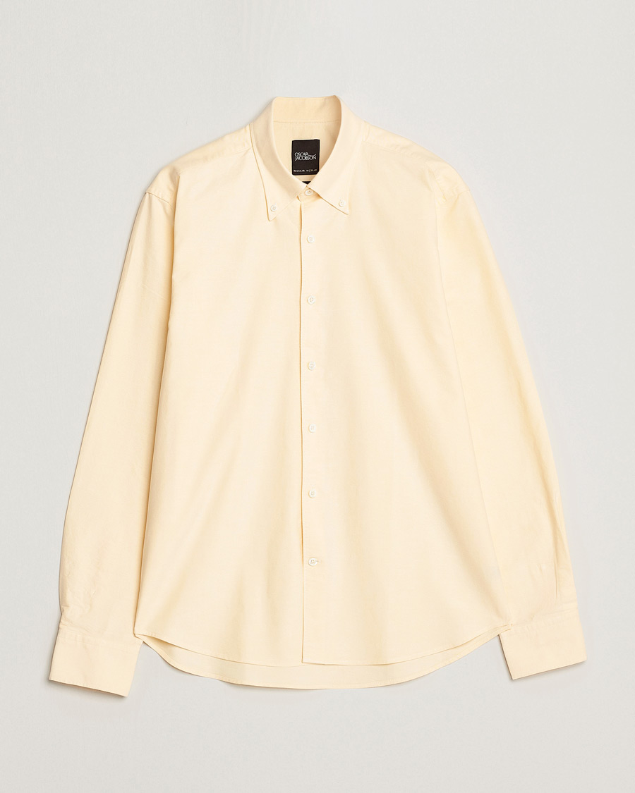 Men | Shirts | Oscar Jacobson | Regular Fit Button Down Oxford Shirt Yellow