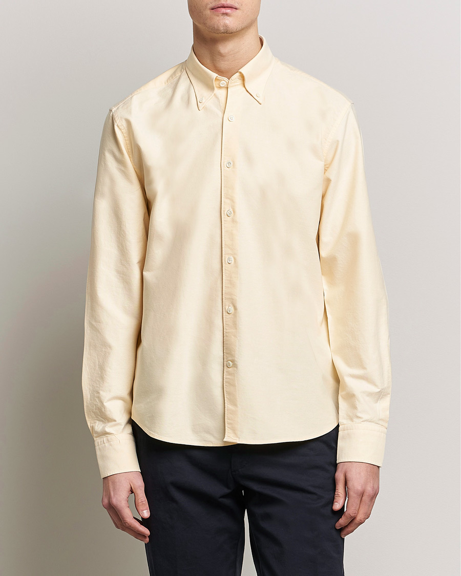 Men | Shirts | Oscar Jacobson | Regular Fit Button Down Oxford Shirt Yellow