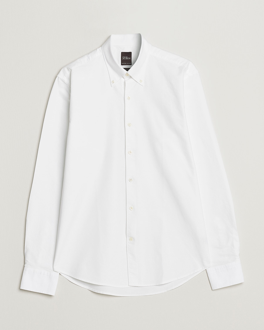 Men | Shirts | Oscar Jacobson | Regular Fit Button Down Oxford Shirt White