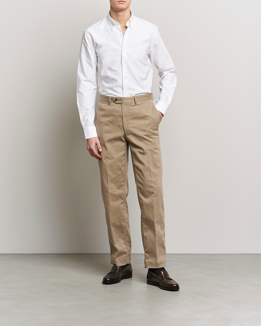 Men | Shirts | Oscar Jacobson | Regular Fit Button Down Oxford Shirt White