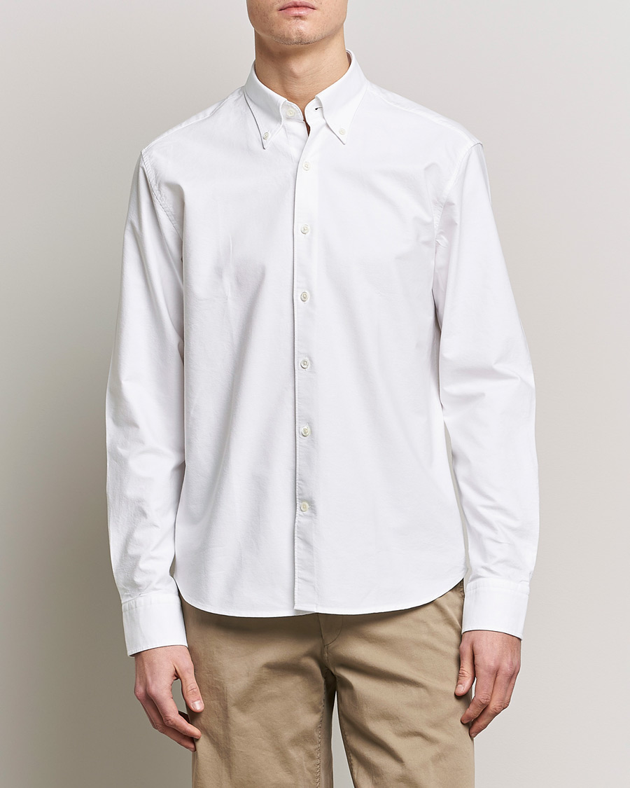 Men | Oxford Shirts | Oscar Jacobson | Regular Fit Button Down Oxford Shirt White