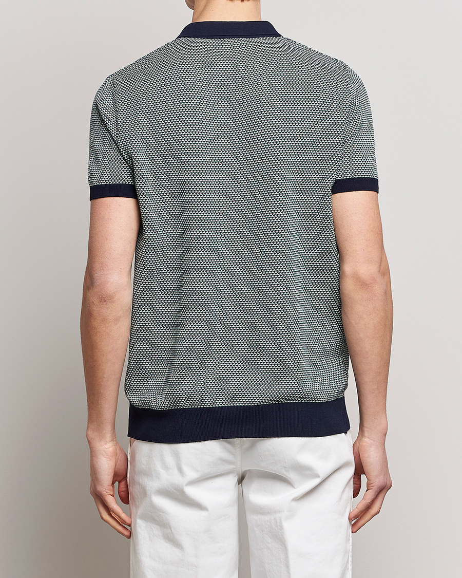 Men | Polo Shirts | Oscar Jacobson | Dalius Cotton Woven Structure Cotton Polo Green