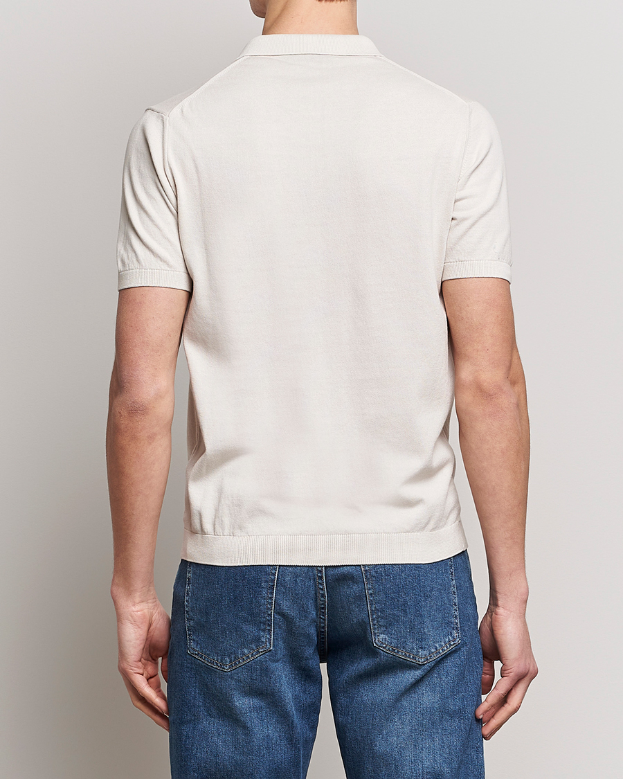 Men | Polo Shirts | Oscar Jacobson | Otto Short Sleeve Zip Polo Creme