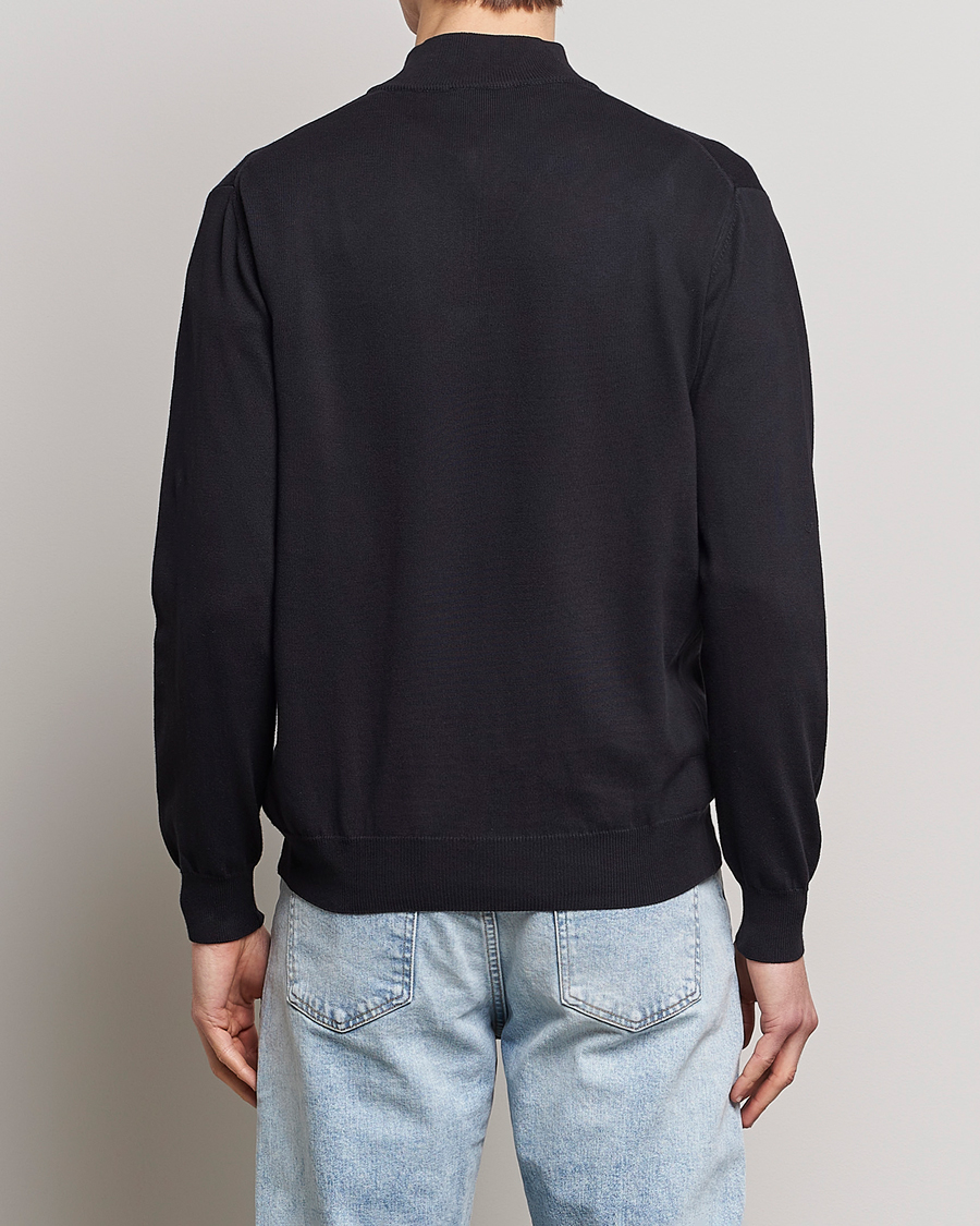Men | Sweaters & Knitwear | Oscar Jacobson | Pat Cotton Half Zip Navy